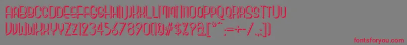 Monicassalonshadownf-Schriftart – Rote Schriften auf grauem Hintergrund