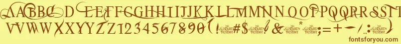 TheAlistaren Font – Brown Fonts on Yellow Background