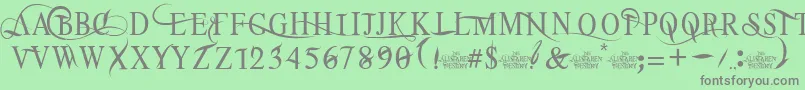 TheAlistaren Font – Gray Fonts on Green Background