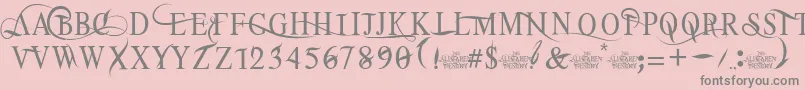 TheAlistaren Font – Gray Fonts on Pink Background