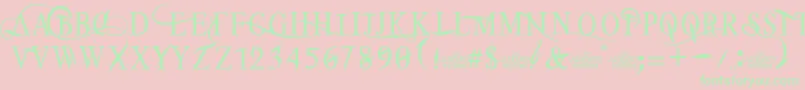 TheAlistaren Font – Green Fonts on Pink Background