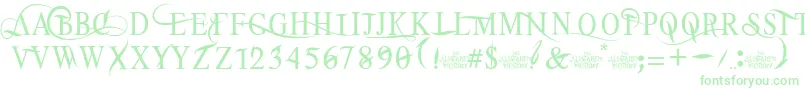 TheAlistaren Font – Green Fonts on White Background