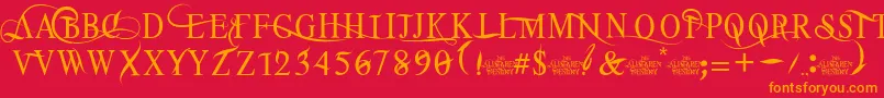 TheAlistaren Font – Orange Fonts on Red Background
