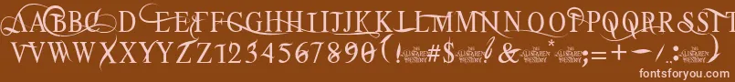 TheAlistaren Font – Pink Fonts on Brown Background
