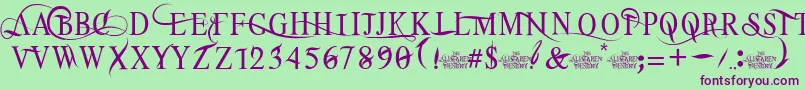 TheAlistaren Font – Purple Fonts on Green Background