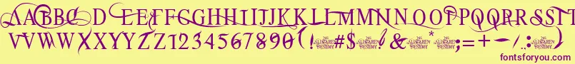 TheAlistaren Font – Purple Fonts on Yellow Background
