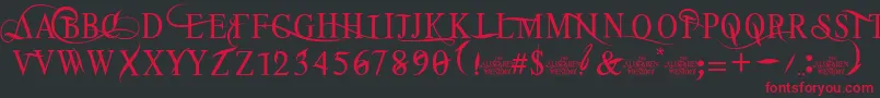 TheAlistaren Font – Red Fonts on Black Background