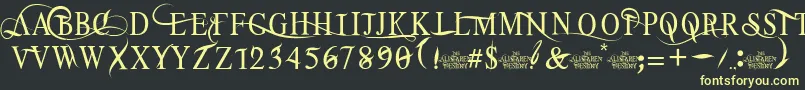 TheAlistaren Font – Yellow Fonts on Black Background