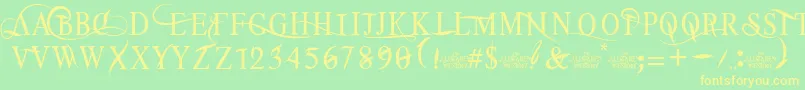 TheAlistaren Font – Yellow Fonts on Green Background