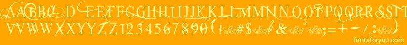 TheAlistaren Font – Yellow Fonts on Orange Background