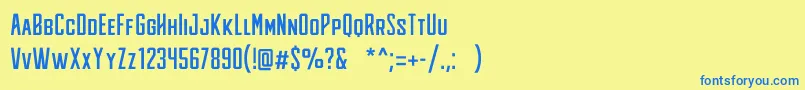 KnuckleheadFree Font – Blue Fonts on Yellow Background