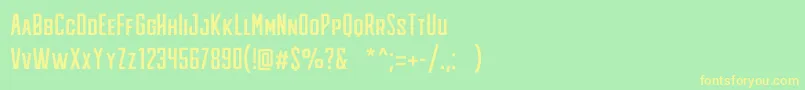 KnuckleheadFree Font – Yellow Fonts on Green Background