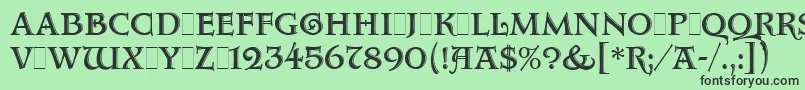 フォントAquitaineInitialsLetPlain.1.0 – 緑の背景に黒い文字