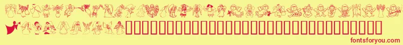 フォントAngelos1 – 赤い文字の黄色い背景