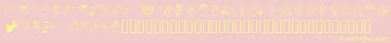 Angelos1 Font – Yellow Fonts on Pink Background