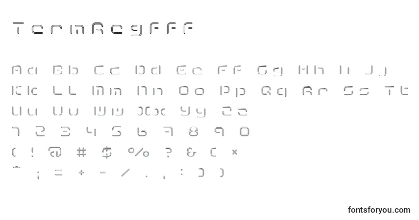 A fonte TermRegfff – alfabeto, números, caracteres especiais