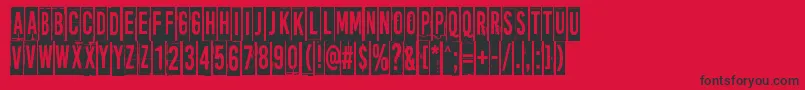 MoreNewsFromNowhere-fontti – mustat fontit punaisella taustalla