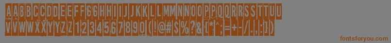 フォントMoreNewsFromNowhere – 茶色の文字が灰色の背景にあります。