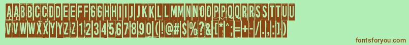 MoreNewsFromNowhere Font – Brown Fonts on Green Background