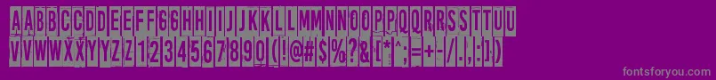 MoreNewsFromNowhere-Schriftart – Graue Schriften auf violettem Hintergrund