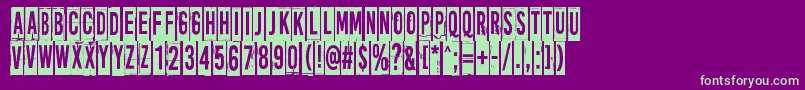 MoreNewsFromNowhere Font – Green Fonts on Purple Background