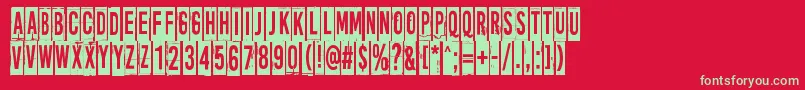 フォントMoreNewsFromNowhere – 赤い背景に緑の文字