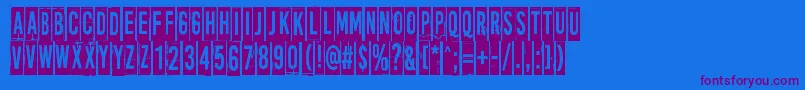 MoreNewsFromNowhere Font – Purple Fonts on Blue Background