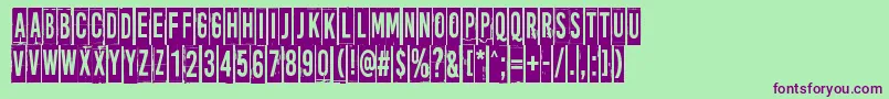 MoreNewsFromNowhere Font – Purple Fonts on Green Background