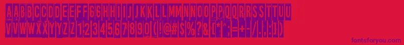 Czcionka MoreNewsFromNowhere – fioletowe czcionki na czerwonym tle