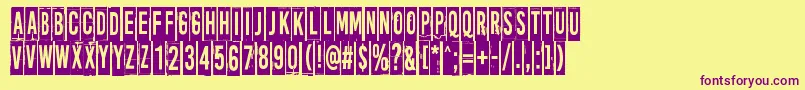 MoreNewsFromNowhere Font – Purple Fonts on Yellow Background