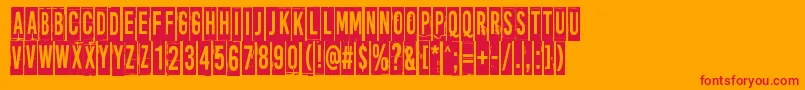 MoreNewsFromNowhere Font – Red Fonts on Orange Background