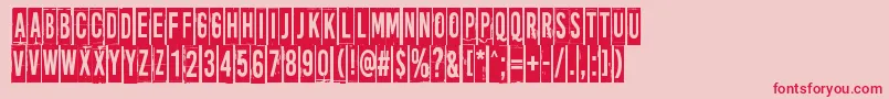 フォントMoreNewsFromNowhere – ピンクの背景に赤い文字