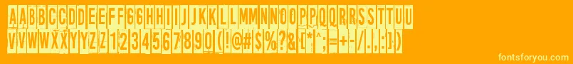 MoreNewsFromNowhere Font – Yellow Fonts on Orange Background