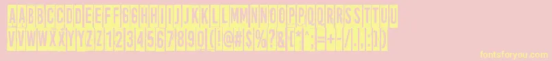 MoreNewsFromNowhere Font – Yellow Fonts on Pink Background