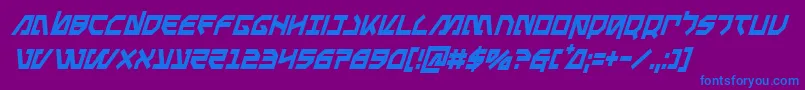 Metalstormcondital Font – Blue Fonts on Purple Background