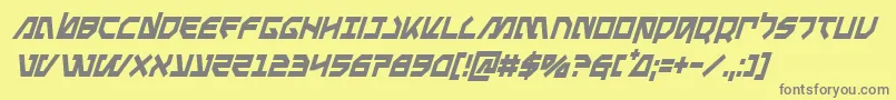 Metalstormcondital Font – Gray Fonts on Yellow Background