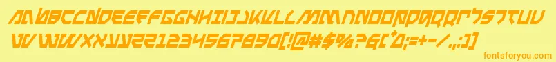 Metalstormcondital Font – Orange Fonts on Yellow Background