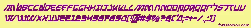 Metalstormcondital Font – Purple Fonts on Yellow Background