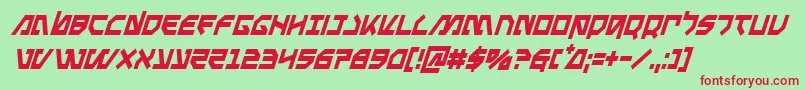 Metalstormcondital Font – Red Fonts on Green Background