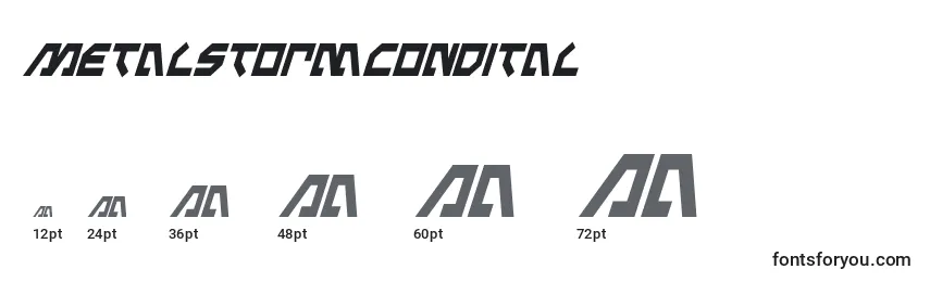 Размеры шрифта Metalstormcondital