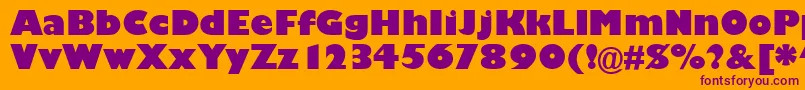 GarrisonKayo-fontti – violetit fontit oranssilla taustalla