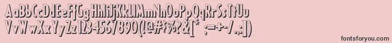 Ricksamericannf-fontti – mustat fontit vaaleanpunaisella taustalla