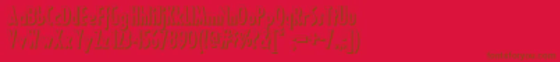Czcionka Ricksamericannf – brązowe czcionki na czerwonym tle