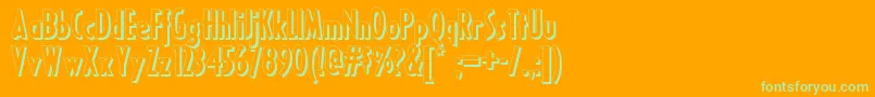 Ricksamericannf Font – Green Fonts on Orange Background