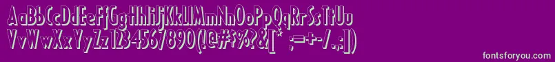 Ricksamericannf-fontti – vihreät fontit violetilla taustalla