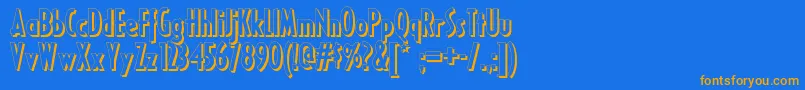 Ricksamericannf Font – Orange Fonts on Blue Background