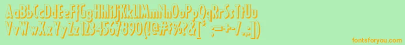 Шрифт Ricksamericannf – оранжевые шрифты на зелёном фоне