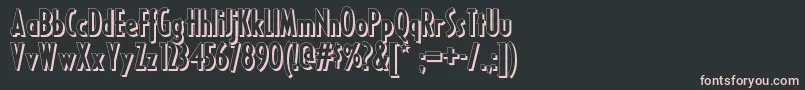 Ricksamericannf-fontti – vaaleanpunaiset fontit mustalla taustalla