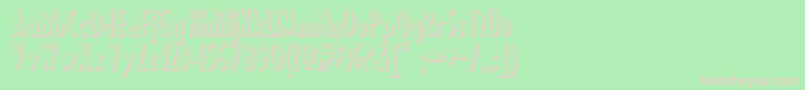Ricksamericannf-fontti – vaaleanpunaiset fontit vihreällä taustalla