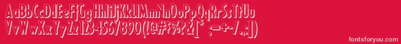 Ricksamericannf-fontti – vaaleanpunaiset fontit punaisella taustalla